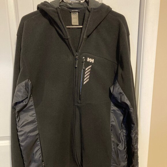 #178 Men's Helly Hansen Hooded Fleece , Black ,Size XXL - Picture 1 of 6